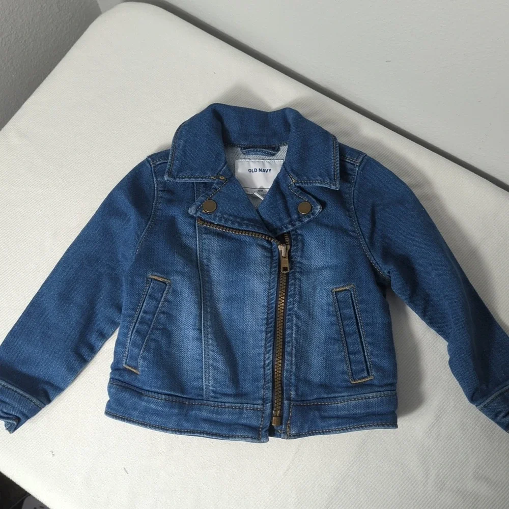 Old Navy Toddler Girls Size 2T Blue Jean Jacket And Corduroy Maroon‎ Skirt 233